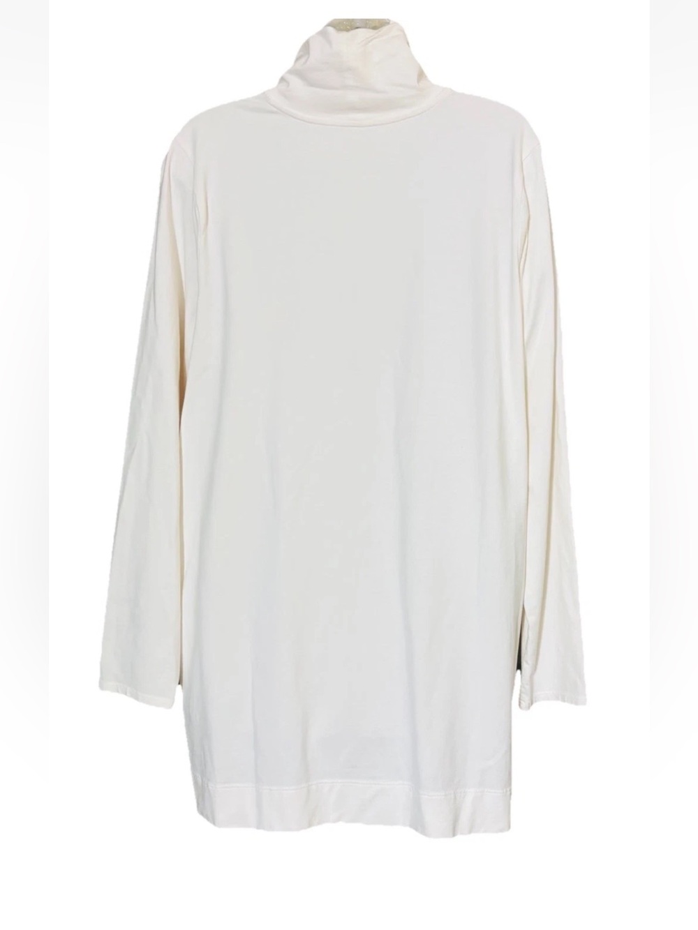 J.Jill Luxe Supima Turtleneck Tunic Long Sleeve Top Ivory Size XL Women's - Picture 2 of 10